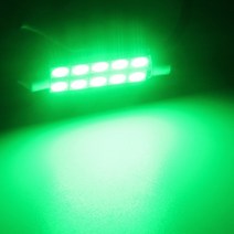 자동차 번호판 차량 용품 4PCS 44mm 1.73in DC12V C5W 5050 LED 자동차 번호판 돔 의례 단계 빛 꽃 램프 따, 02 green