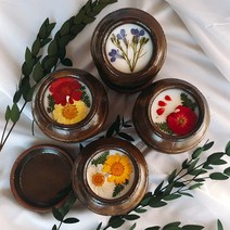 단품 꼼뚜 전통 압화 항아리 천연 소이 캔들 향초 실내 방향제 외국인 명절 선물, 마가렛, 감사합니다, 화이트머스크&버블