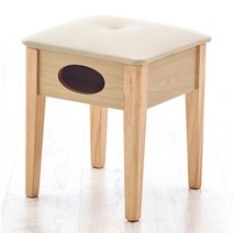 가구샘 내츄럴 원목 수납형보조의자 화장대 간이스툴 B2455, 상세페이지 참조