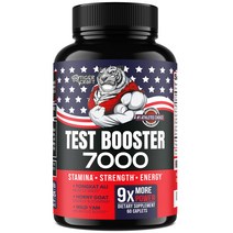 남성을 위한 Testo Booster(9xMore Power) 스테미나 체력 지구력 보강을 위한 최대근육량 테스토스테론7000 영양보충제 60정, 1개