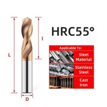 Tooleye카바이드 드릴 비트 하드 메탈 텅스텐 스틸 트위스트 금속 가공 CNC 선반 드릴링 공구 10200mm, 4.5mm+HRC55