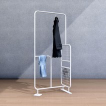 1분조립행거 쿠스쿠스 노르딕 휘게 행거 1개 볼트 원룸 이동식 철제 스탠드 옷걸이, 블랙 (﻿TWS200014)