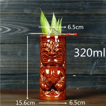 하와이 카페 머그컵 티키 bar poker tiki mug creative hawaii, 1-1개 320ml