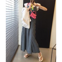 와이키키 문양 뷔스티에 민소매 쉬폰 A라인 패턴 여름 롱 원피스 (2color)