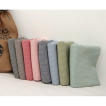 혜인천 20수 면 선염체크 1mm 알록달록 잔체크원단 color 12종, 민트