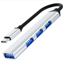 USB 분배기 4포트 c type 멀티컨버터, 실버계열+c type