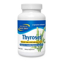 북미 허브 앰프 Spice Thyroset - 90 캡슐 - 야생 다시마 amp Herbs Blend - 건강한 갑상선 지원 - 미량 미네랄 천연 요오드 항산화제 함유 멀티비타민
