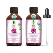 SVA Organics 천연 이집트 제라늄 에션셜오일 30ml x2팩 For Skin Face Body Hair Massage Aromatherapy
