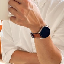 르보 갤럭시워치 5/4/3/2 호환 이탈리안 베지터블 푸에블로 20mm 가죽스트랩, 탄브라운