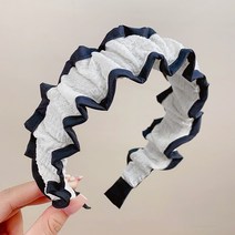 작은 향기 스타일 주름 패브릭 머리띠 하이 엔드 넓은 챙 머리띠 기질 다목적 우아한 머리핀 외출 헤어 액세서리