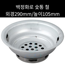 백정화로 숯통 외경 290mm 높이 105mm, 철