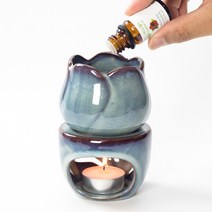 쟈니스헬리 아로마오일 버너 튤립 도자기 180ml 분리형 수조