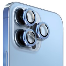 지모 아이폰 메탈 프레임 렌즈 강화유리필름, 아이폰13 프로(3개 1세트), 골드