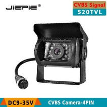 JIEPIE 트레일러 백업 후면 카메라 IR 야간 투시경 10m 케이블이 있는 버스 RV 밴용 12V 트럭 역전, 01 CVBS Camera-4PIN