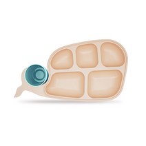 퍼기 가정용 돌고래식판, 파스텔민트, 식판 + 컵