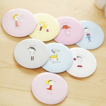민스리빙 귀여운 디자인 예쁜 원형 손거울 화장거울, 1개, 상속받은미모