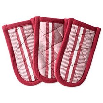 DII Double Strip Chef Kitchen Cooking Baking Collection Pan Handle Set 6x3 Barn Red 3 Piece, 1