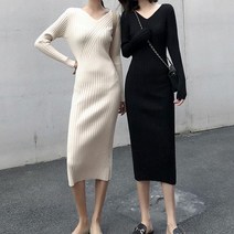 [오노마] ONM VIDS-SS1279 골지 니트 롱 원피스