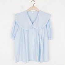 퍼니걸스 빅카라 반팔 블라우스_3228