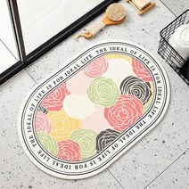 규조토발매트 로즈 빨아쓰는 욕실 화장실 규조토 발매트 중형 대형_9899EA, 쿠팡 중형 600