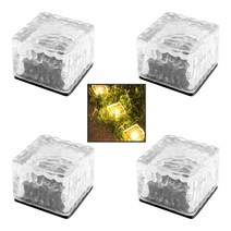 솔까든 태양광 매립등 100mm 사각 수정형 4개입 잔디등 타일시공 보도블럭시공, 흰빛