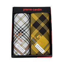 피에르가르뎅 고급케이스 체크무늬 남성손수건 2매입