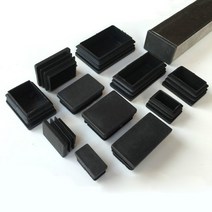 각파이프2510pcs 직사각형 플라스틱 블랙 블랭킹 엔드 캡 캡 튜브 파이프 삽입 플러그 마개 스틸 fen 10x2, 5pcs_30x70mm