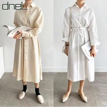드넬 스트랩단추셔츠원피스DO11300A