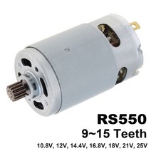RS550 DC 모터 10.8V12V14.4V16.8V18V21V25V 모터 9 11 12 13 14 톱니고 토크 기어 박스 전기 드릴, 06 21V_03 12Teeth