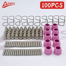 용접노즐 AG60 SG55 100PCS 에어 플라즈마 커팅 토치 전극 및 노즐 키트 세라믹 실드 커터 소모품 가이드, 한개옵션0, 한개옵션0