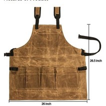 미용사앞치마 목공용 목공 남자 앞치마 왁스 캔버스 앞치마 오일 왁스 천 도구와 여러 주머니 수석 어깨 요리사 앞치마 바베큐 남자 방수 요리 로고, 하얀