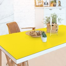 어나더 양면 가죽 방수 사각 식탁보 매트, 80 x 160 cm, 네이비 + 옐로우