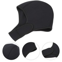 스쿠버모자 다이빙후드 잠수모자 서핑캡 다이빙 후드 head rubber swim for cap bathing dive gear swim, 검은색