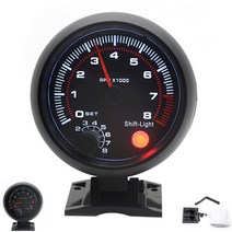 3.75 "98mm 범용 자동차 타코미터 12V 0-8000 RPM 엔진 속도 게이지 경고등 4/6/8 실린더 액세서리, 01 WHITE