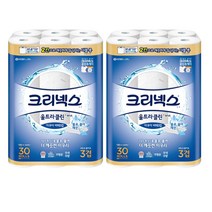 크리넥스 울트라클린 아쿠아 화이트 비데3겹 더블롱화장지 30M X 30롤 2팩, 2개