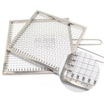 손잡이 실석쇠 바베큐 그릴판 고기판 사각 십자 320, 320×320mm