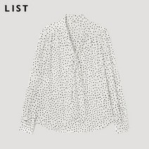 [리스트(LIST)] 도트 프린트 타이 블라우스_TWWBLM70030_IV