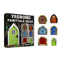목재 요정 정원 도어 6pcs/세트 인형 집 정원 화분 장식 아이 장난감을위한 나무 마이크로 조경 게이트 공예품