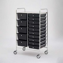 미용실트레이 트롤리 펜트리 왜건 츄레이 집게핀, 이중 행 10개 대형 투명 (크리스탈휠) 15