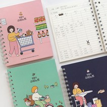 핑크풋 멍뭉이가계부 신혼부부 가계부 다이어리 캐시북 용돈기입장 모눈 12달, 6000멍뭉이가계부 핑크