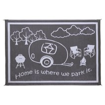 Stylish Camping RH8181 블랙/화이트 2.4m(8피트) x 5.7m(18피트) RV 홈 매트, Black/White, 8x11, Black/White