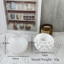 엔틱촛대 빈티지 예쁜 식탁 인테리어 촛대 라운드 컷 화분 실리콘 몰드 웨이브 포인트 사각형 다육 저장, 04 Polkadot 1