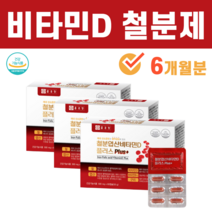 철분 엽산 비타민D 비타민B12 구리 철분제 영양제, 3개 (6개월분)