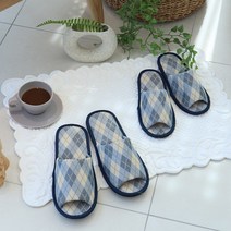 베누지오 빅사이즈 거실 실내용 미끄럼방지 소음방지 쿠션좋은 사계절 커플슬리퍼 (오픈형), 아가일체크