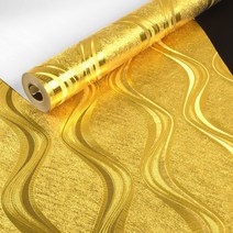 1 1 화려한 중국벽지 황금 골드 금박 금색 벽지, 웨이브 패턴 골드 J-138-2
