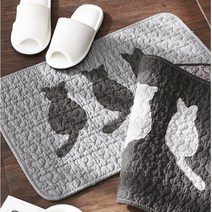 고양이 퀼팅 목화솜 발매트 달빛스토어, 그레이