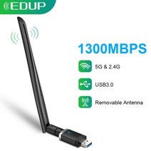 EDUP-1300Mbps Wifi 어댑터 2.4GHz/5.8GHz 듀얼 밴드 USB 3.0 무선 네트워크 카드 어댑터 노트북 데스크탑 pc용 동글, 01 EP-AC1686 1300M