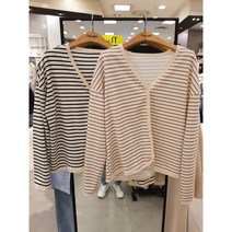 뉴코아 창원 파파야 스트라이프 레이스 가디건 PNMRCD003A