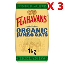 Flahavans Organic Jumbo Oats 플라하반 점보 오트밀 1kg X 3팩, 1개