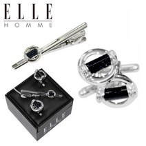 [ELLE HOMME] 넥타이핀/커프스 세트- 블루골드캡슐